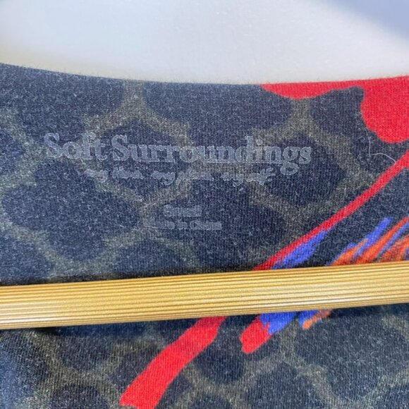 Soft Surroundings Wear Anywhere Tropical Floral Bird Faux Wrap Maxi Dress - Picture 7 of 16